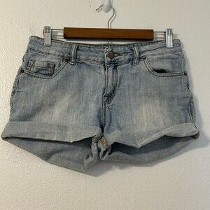BDG Shortie Denim Jean Shorts Rolled Hem Womens 10 Cotton Light Wash Mid Rise